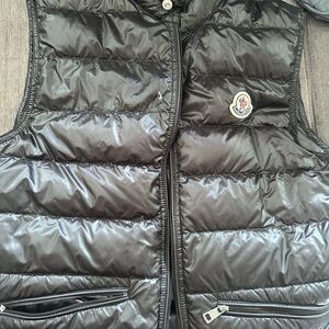 Moncler Shiny Black Quilted Vest